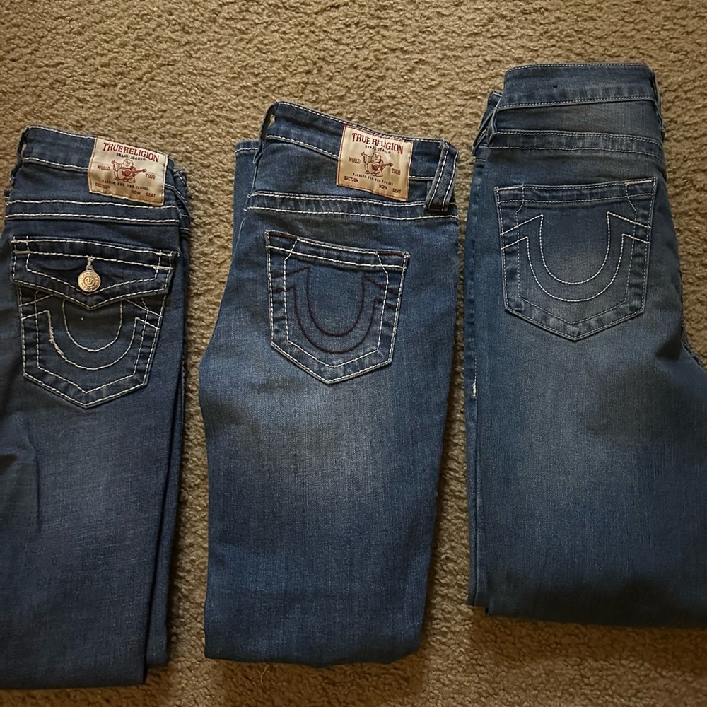 True Religion Jeans. 3 pairs.